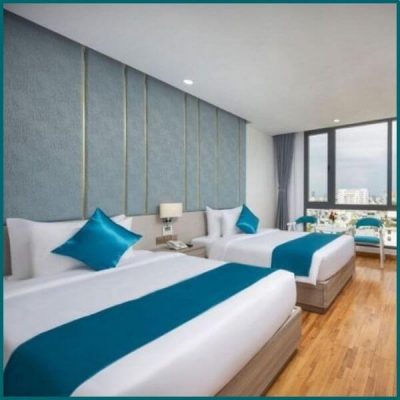 Tấm trang trí giường khách sạn may trơn, một màu