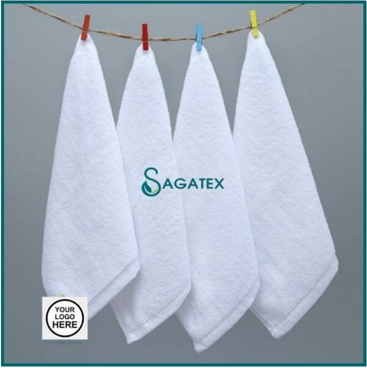 Khăn mặt Sagatex trắng trơn từ vải cotton