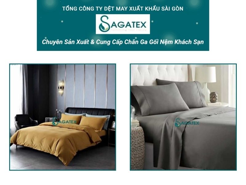 Vỏ chăn khách sạn cao cấp Sagatex vải cotton sateen, đủ màu và size